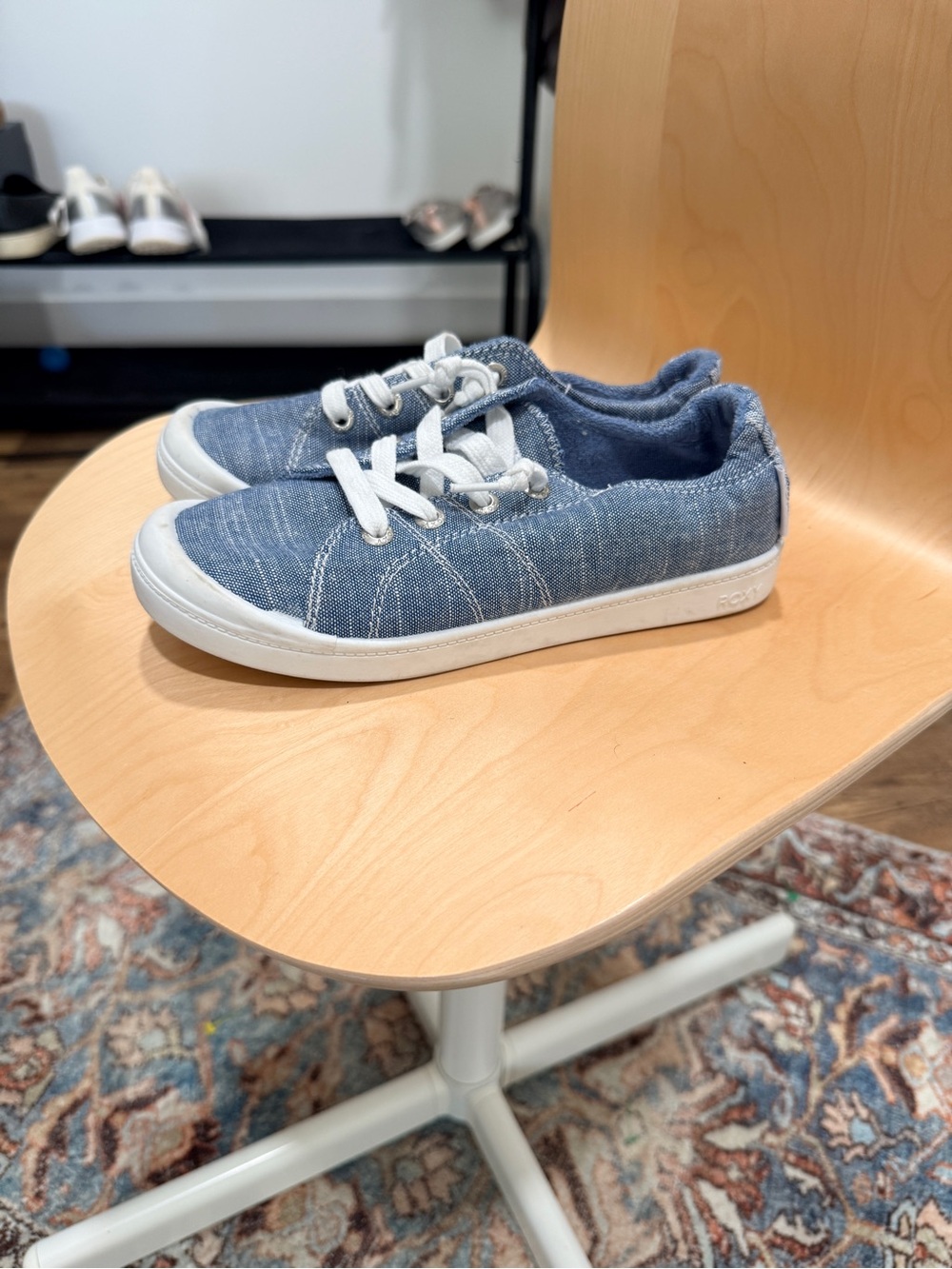 Roxy Kids Denim-Look Lace-Up Sneakers - Blue